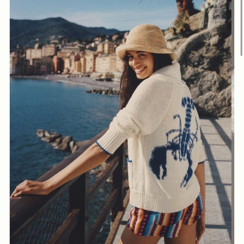 Anthropologie Maeve lobster 🦞 cardigan sweater